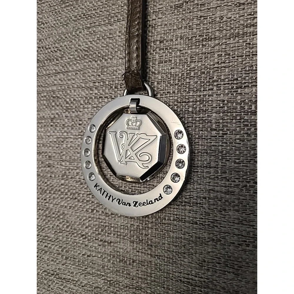 NWOT Kathy van Zeeland Silver Bag Charm Keychain Purse Clip
